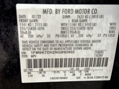 Ford Explorer XLT 2022