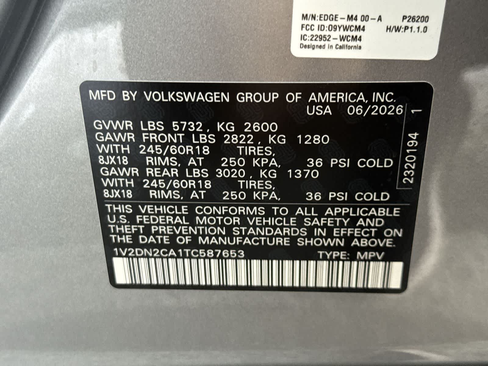 2026 Volkswagen Atlas 2.0T SE
