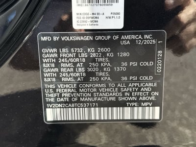 2026 Volkswagen Atlas 2.0T SE