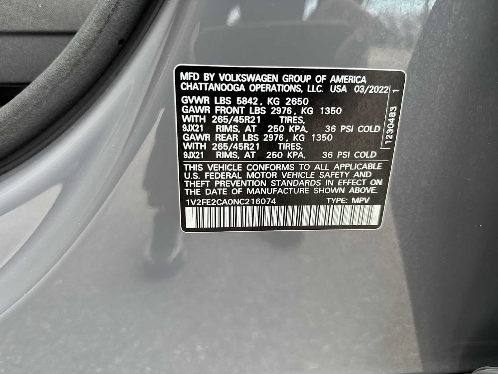 Volkswagen Atlas Cross Sport 3.6L V6 SEL Premium R-Line 2022