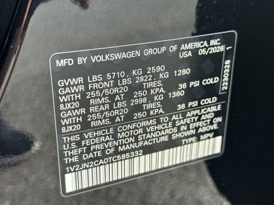 Volkswagen Atlas 2.0T SE con tecnología 2026