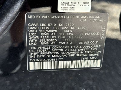 Volkswagen Atlas 2.0T SE con tecnología 2026