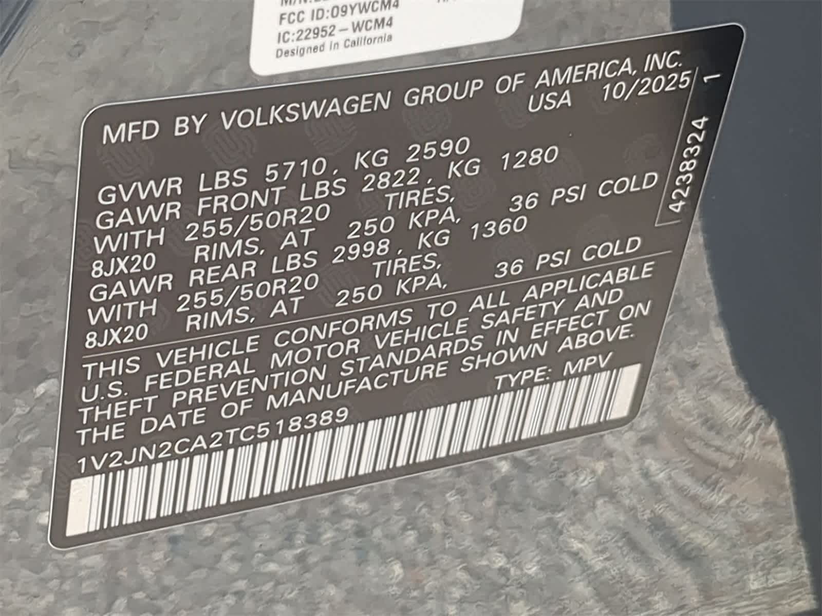 Volkswagen Atlas 2.0T SE con tecnología 2026