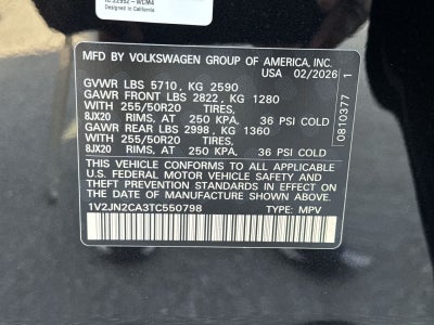Volkswagen Atlas 2.0T SE con tecnología 2026