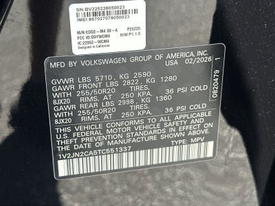 Volkswagen Atlas 2.0T SE con tecnología 2026