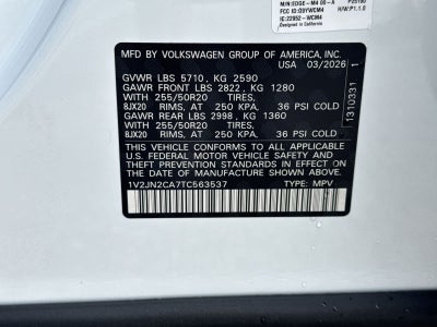 Volkswagen Atlas 2.0T SE con tecnología 2026
