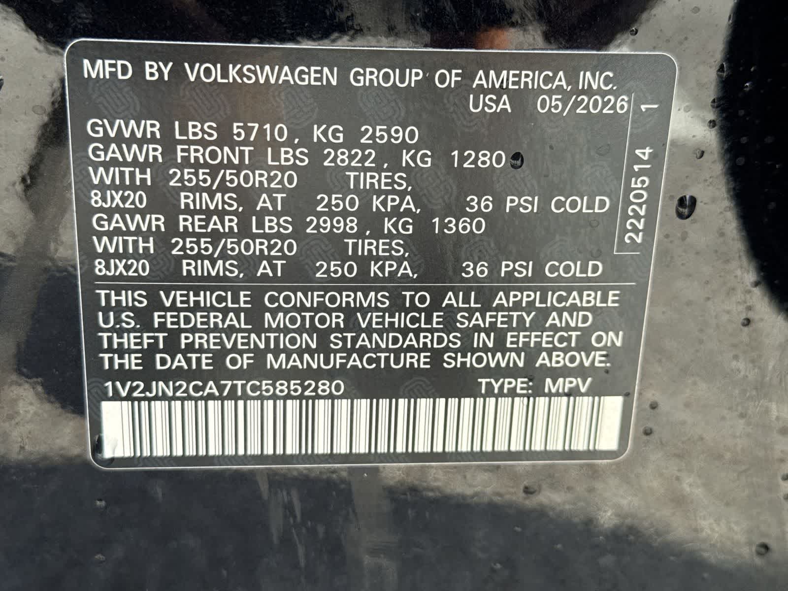 Volkswagen Atlas 2.0T SE con tecnología 2026