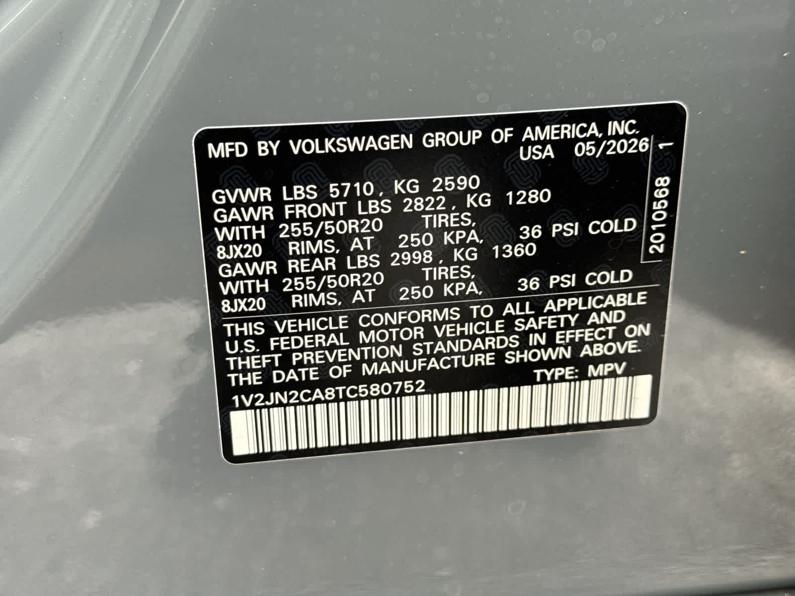 Volkswagen Atlas 2.0T SE con tecnología 2026