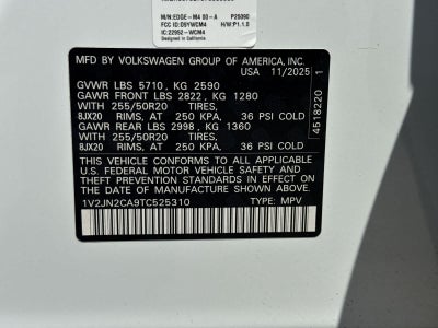 Volkswagen Atlas 2.0T SE con tecnología 2026