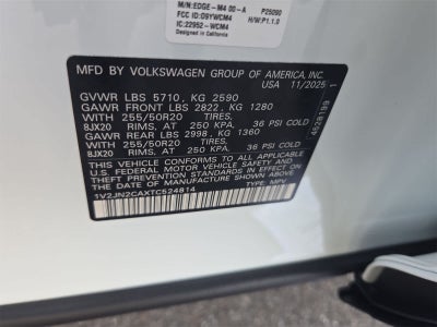 Volkswagen Atlas 2.0T SE con tecnología 2026