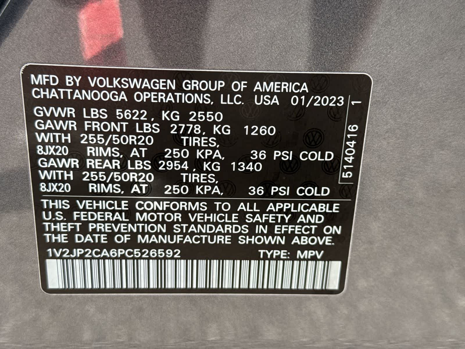 Volkswagen Atlas 2.0T SE con paquete Technology de 2023
