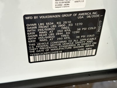 2026 Volkswagen Atlas Cross Sport 2.0T SE con tecnología
