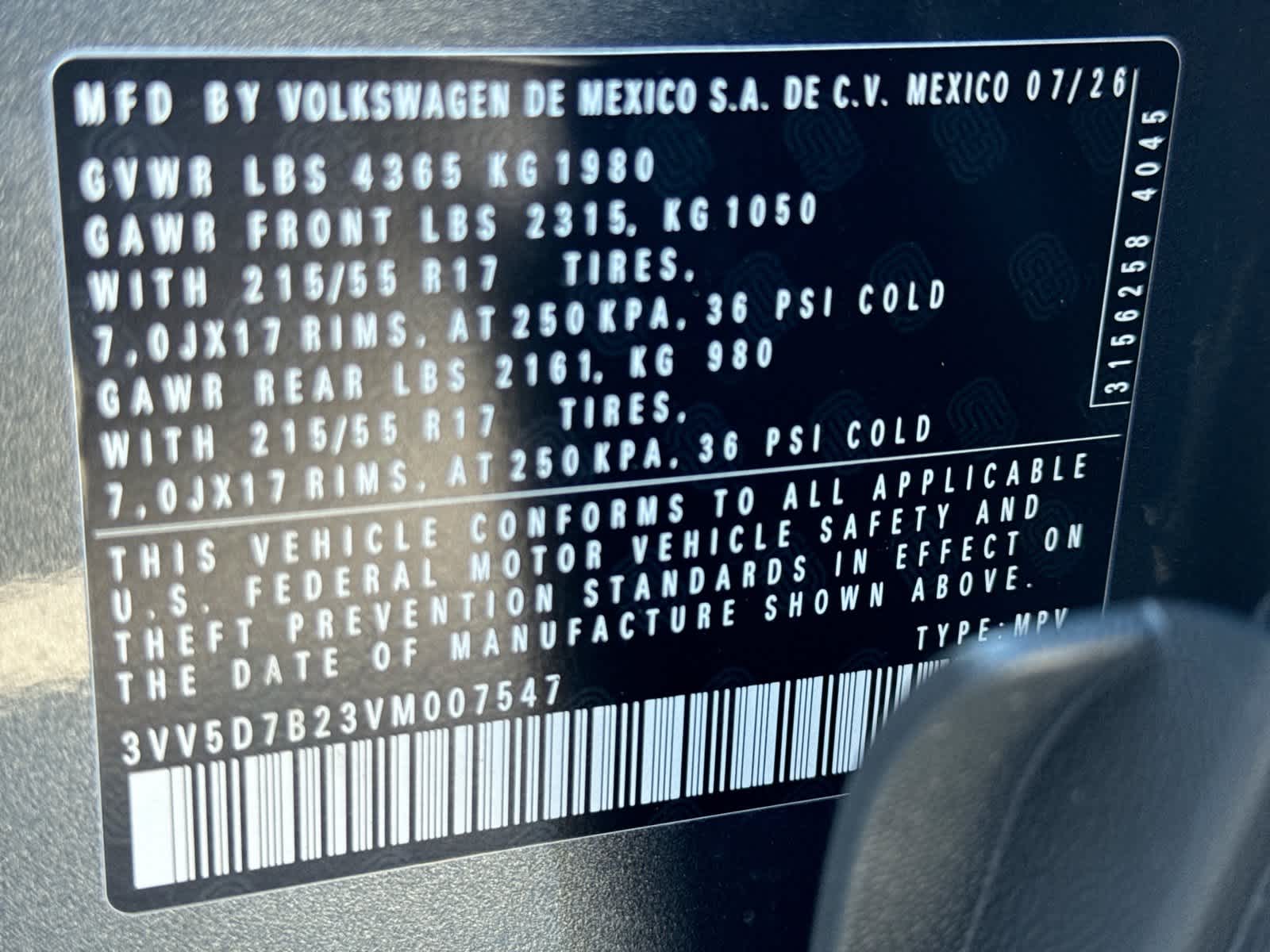 Volkswagen Taos 1.5T S de 2027