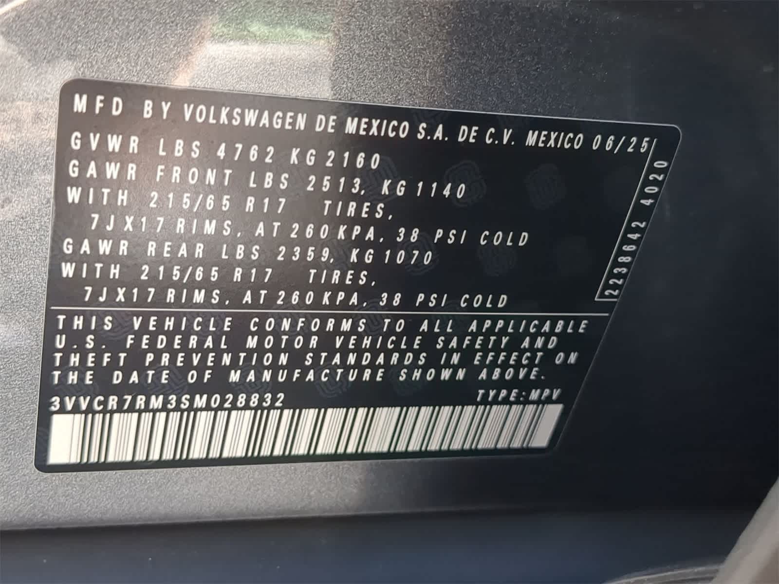 2025 Volkswagen Tiguan 2.0T S