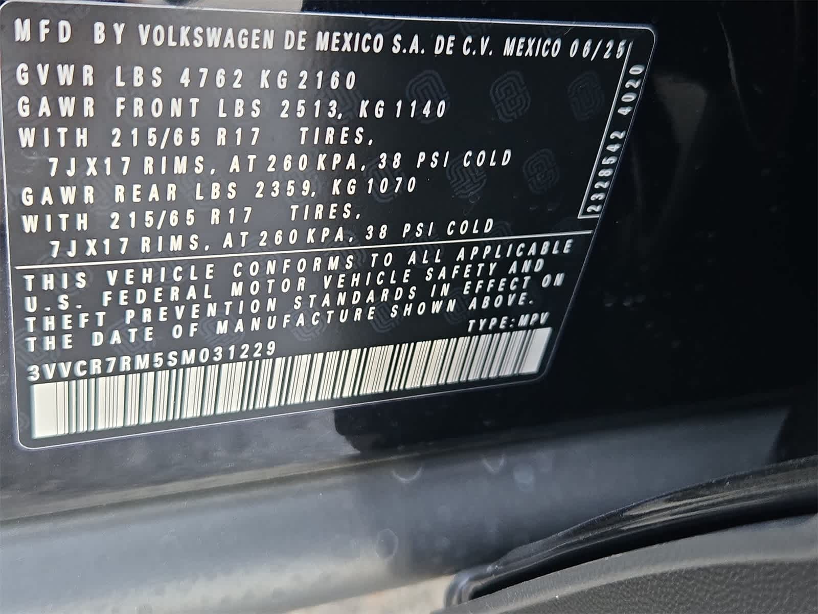 2025 Volkswagen Tiguan 2.0T S