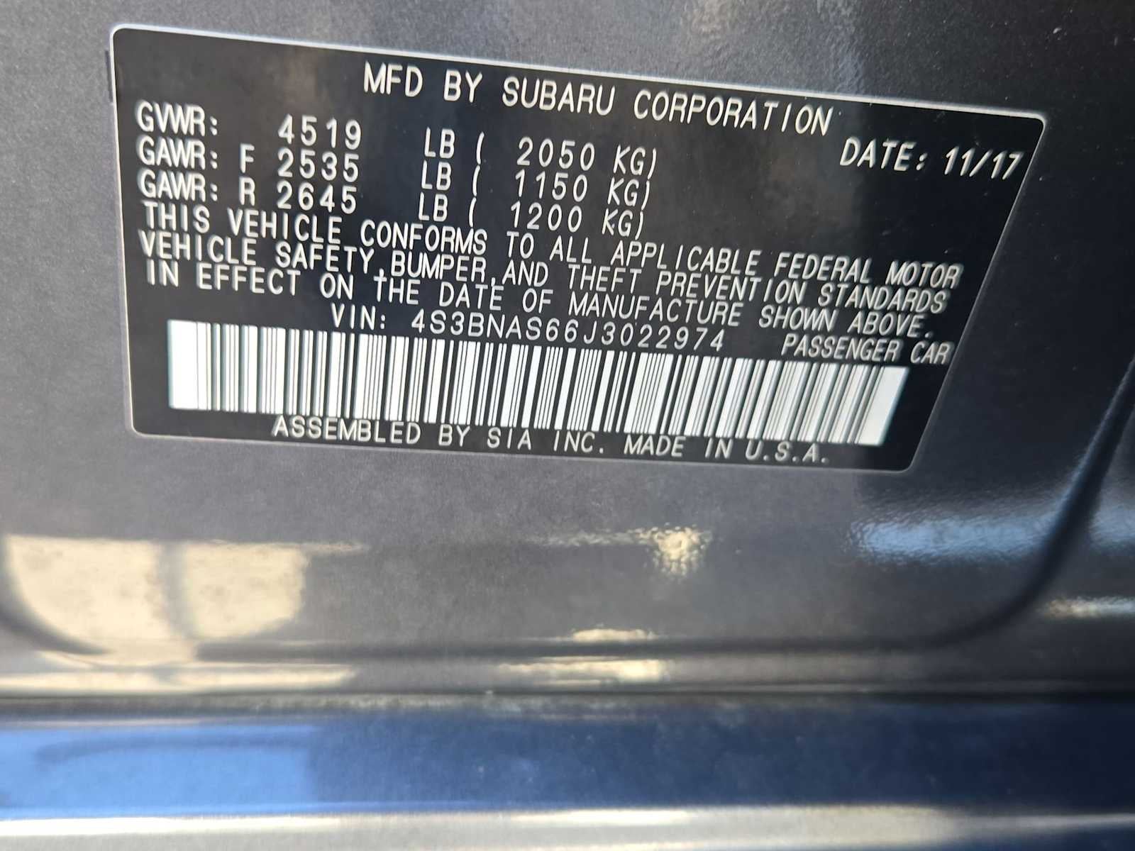 Subaru Legacy Sport 2018